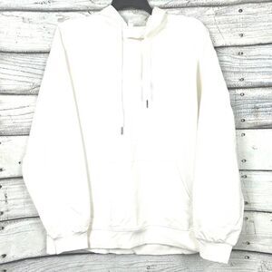 Chicyea Womens Graphic Hoodie White Pullover XL